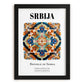 Srbija, Serbia – Vintage Travel Poster, in sleek black frame
