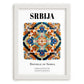 Srbija, Serbia – Vintage Travel Poster, placed in minimal white frame