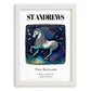 St Andrews, Scotland – Travel Poster, placed in minimal white frame