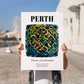Perth, Scotland – Travel Poster, no-text version framed in wood