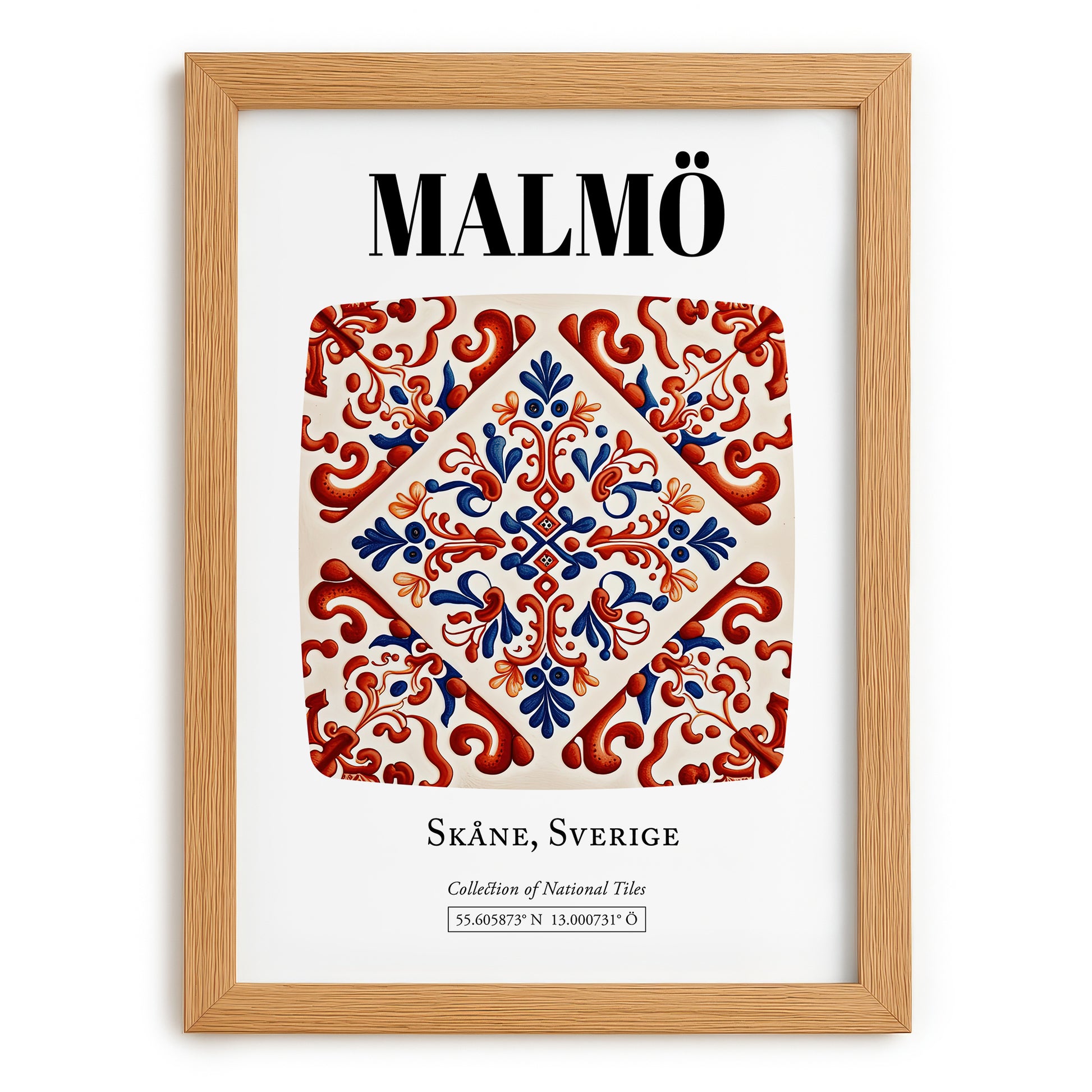 Malmö, Sweden – Travel Memories Wall Print, set in oak frame
