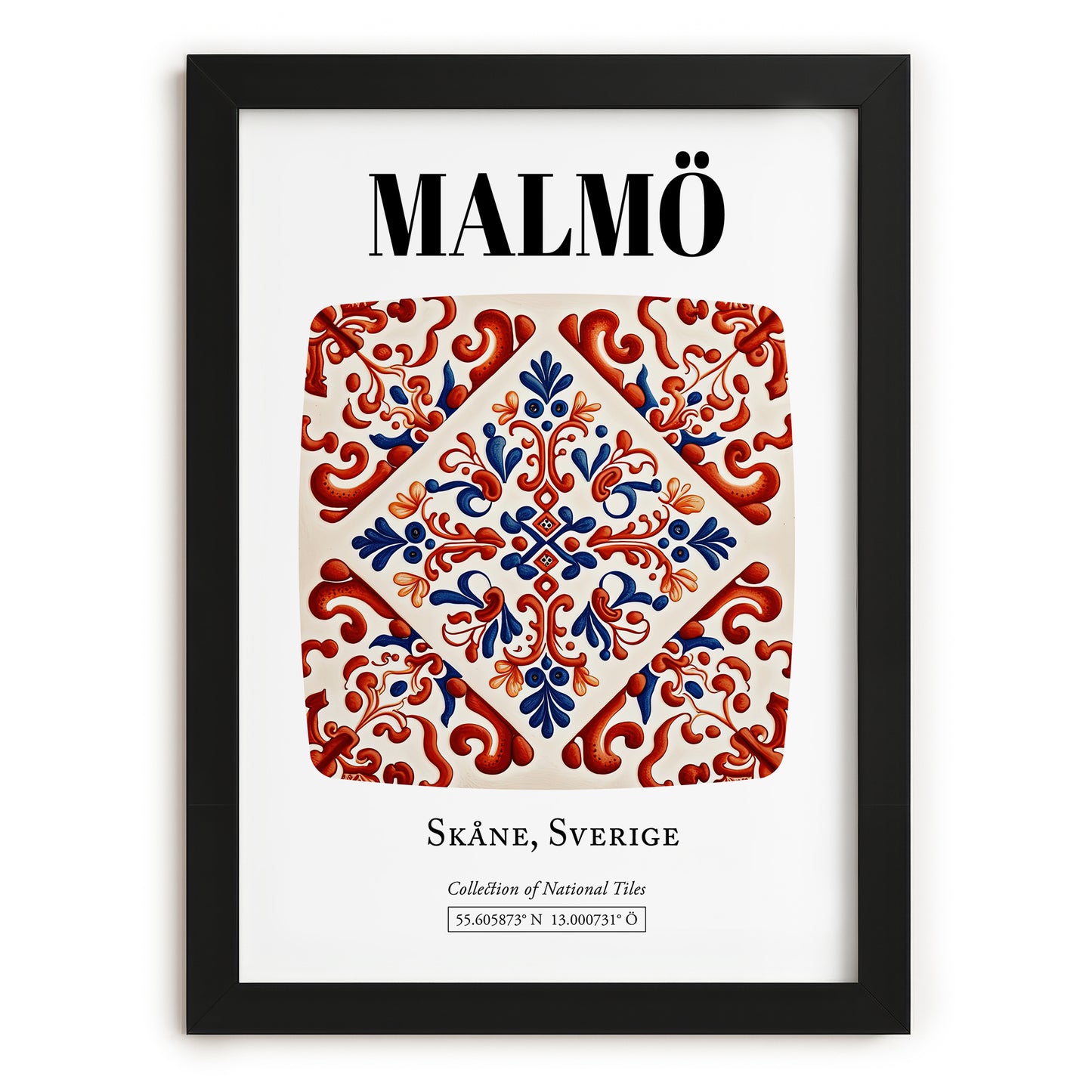 Malmö, Sweden – Travel Memories Wall Print, in sleek black frame