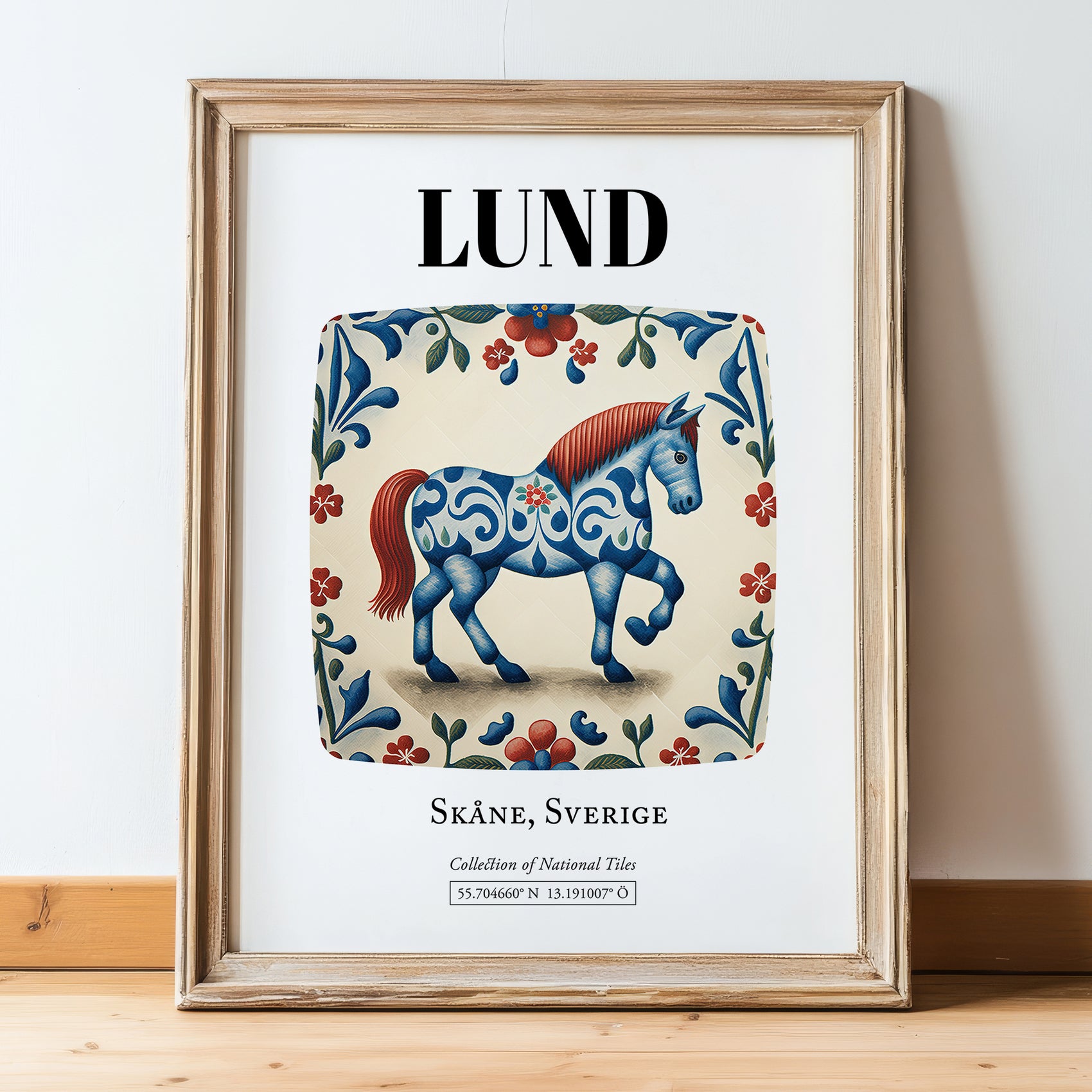 Lund, Sweden – Dream Destination Decor, in wooden frame leaning on the floor