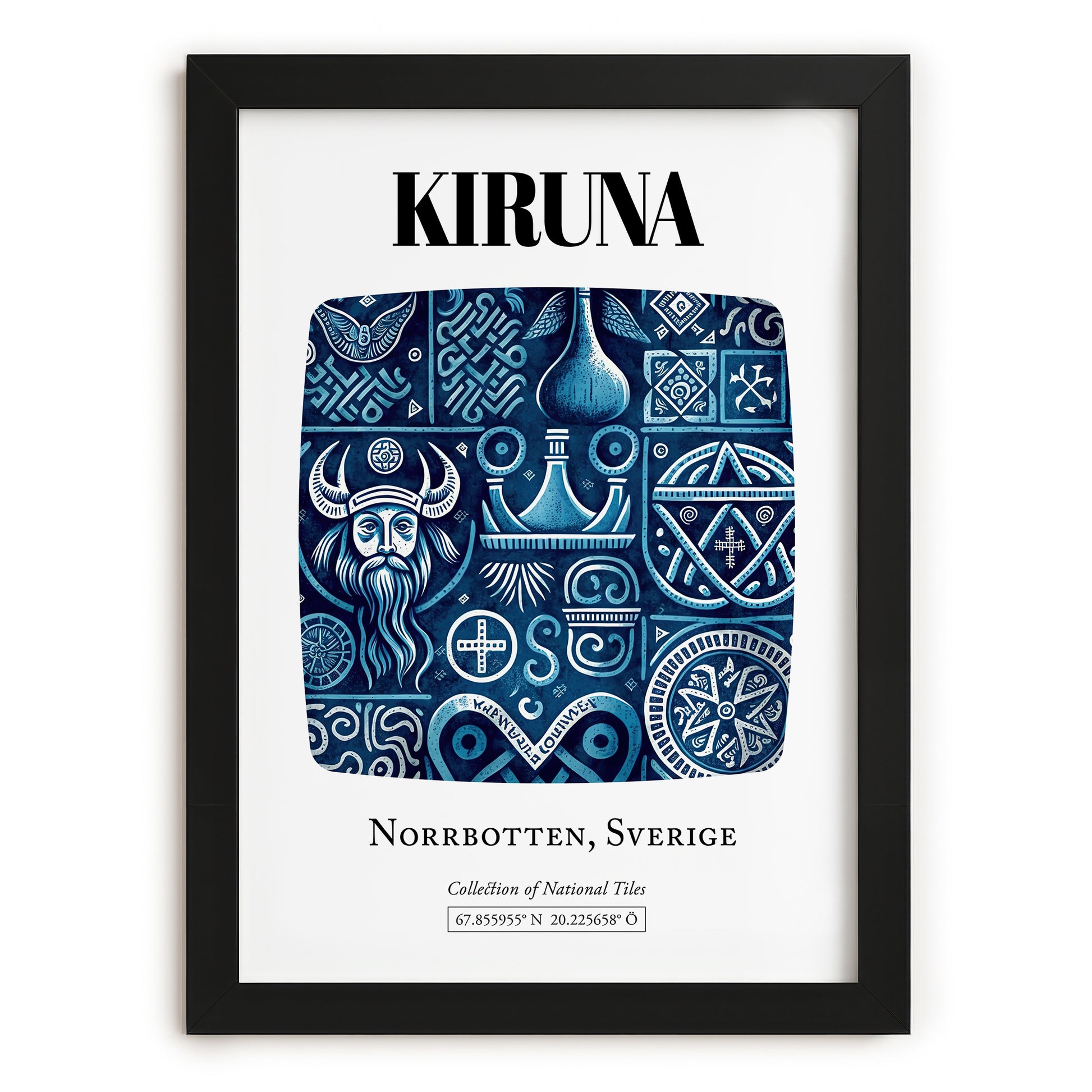 Kiruna, Sweden – Wanderlust-Inspired Poster, in sleek black frame