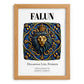 Falun, Sweden – Travel Poster, set in oak frame