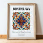 Bratislava, Slovakia – Travel Print, in wooden frame leaning on the floor