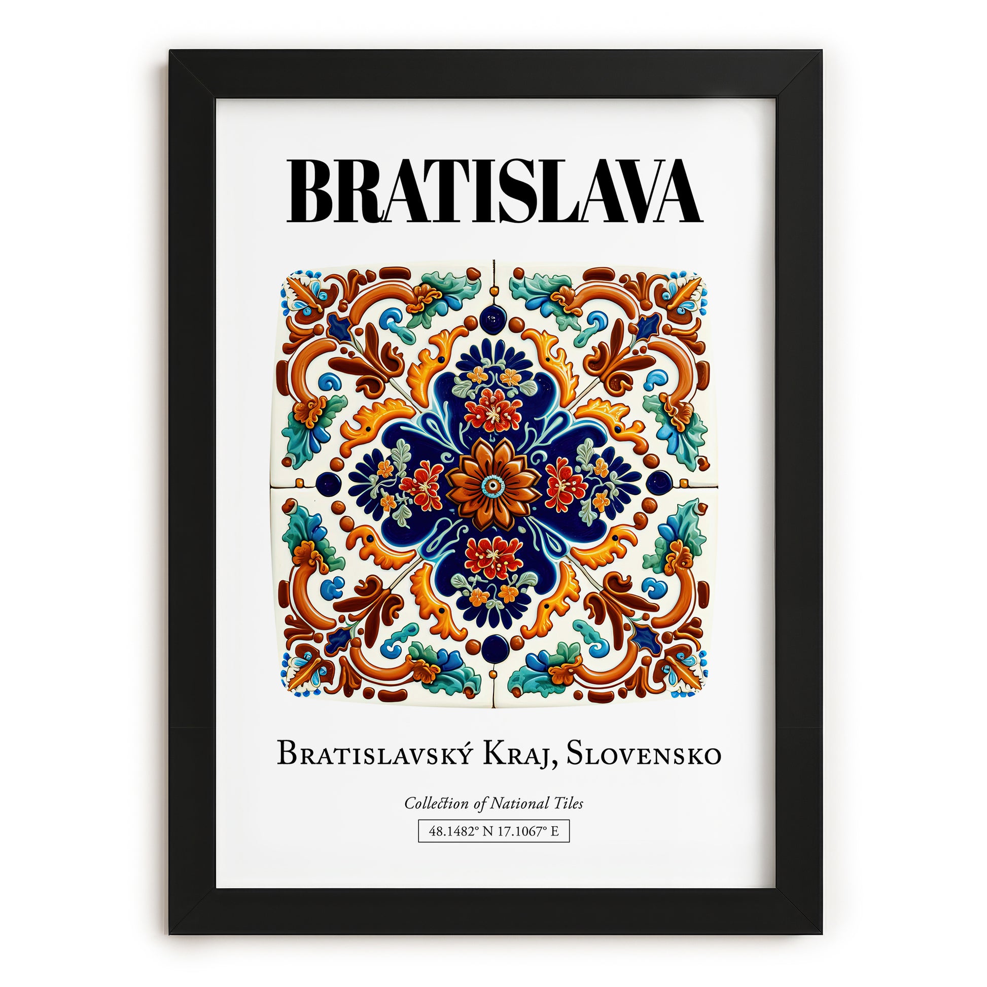 Bratislava, Slovakia – Travel Print, in sleek black frame