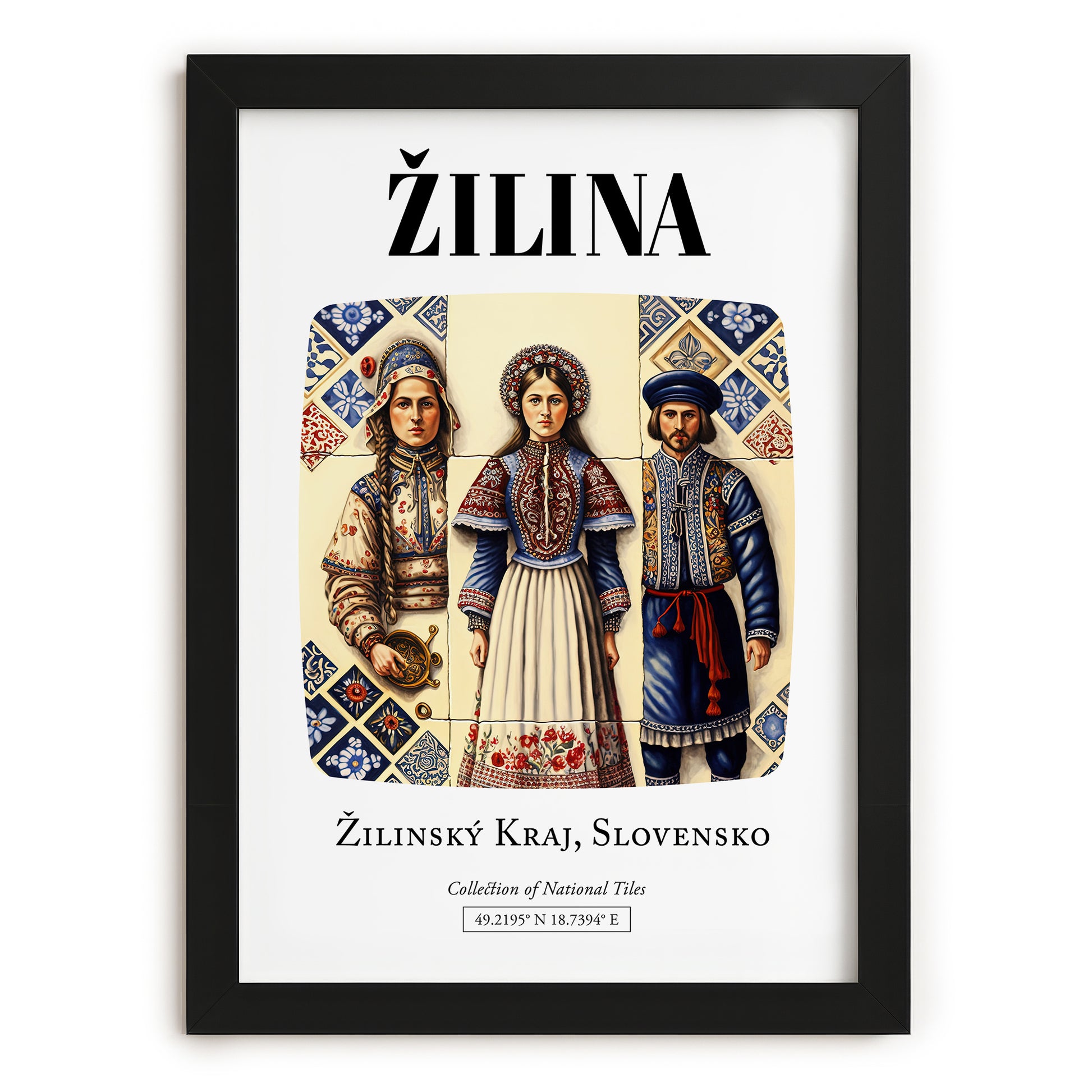 Žilina, Slovakia – Travel Poster, in sleek black frame