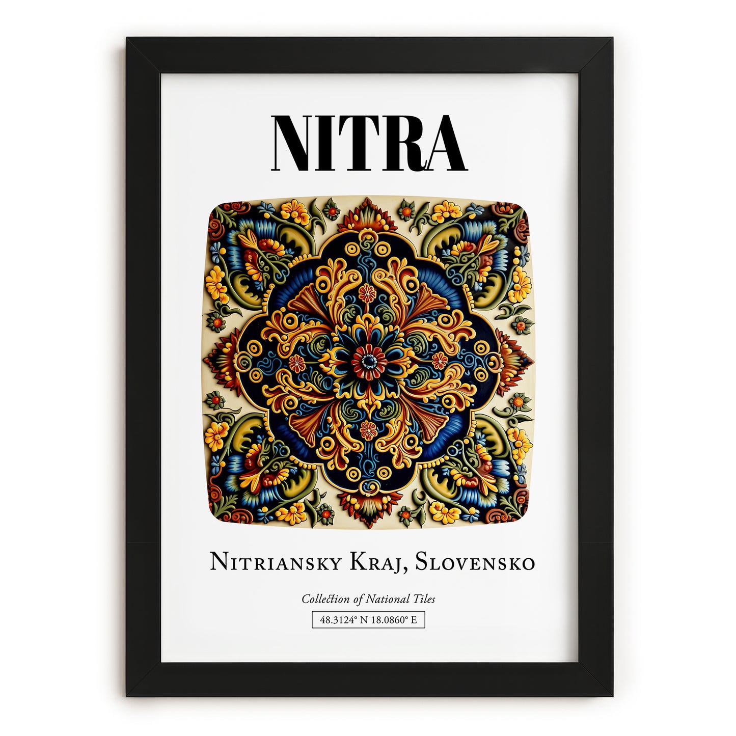 Nitra, Slovakia – Travel Print, in sleek black frame