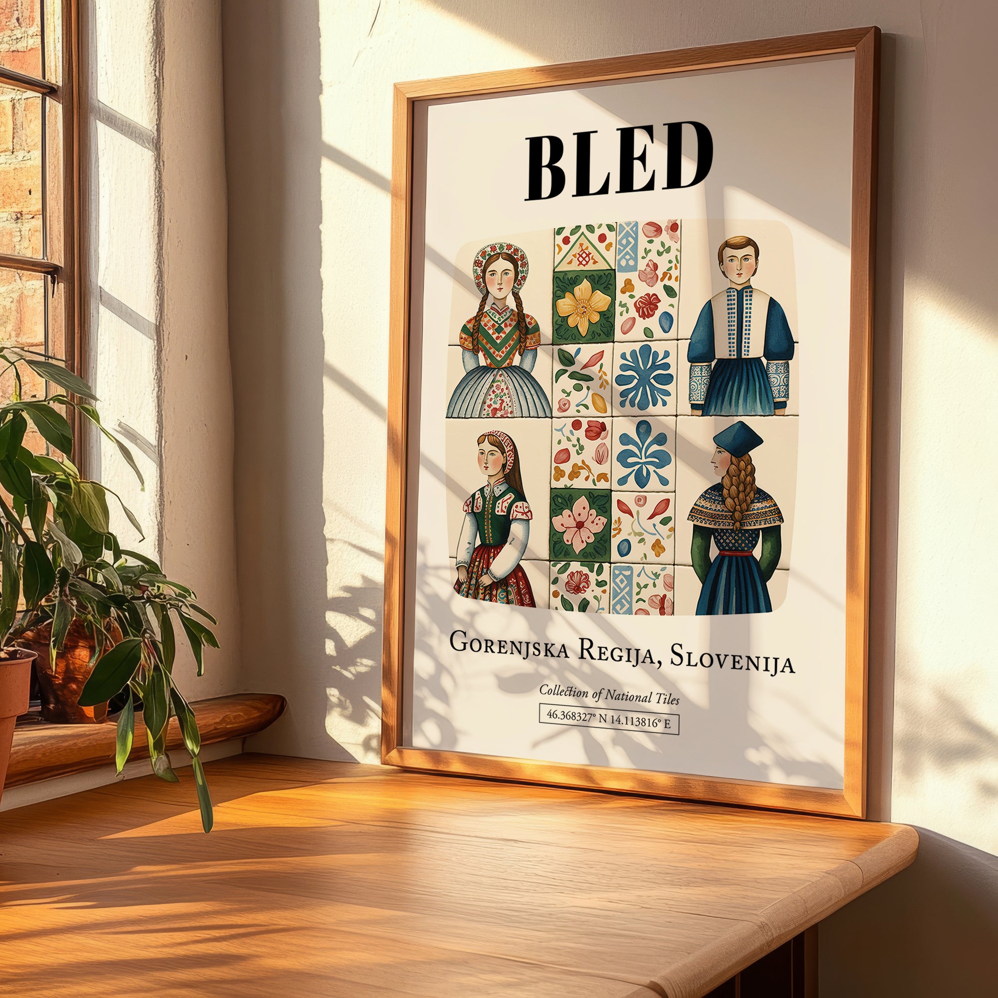 Bled, Slovenia – Minimalist Travel Print, clean layout with no caption