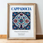 Cappadocia, Turkey – Vintage Travel Poster, in wooden frame leaning on the floor