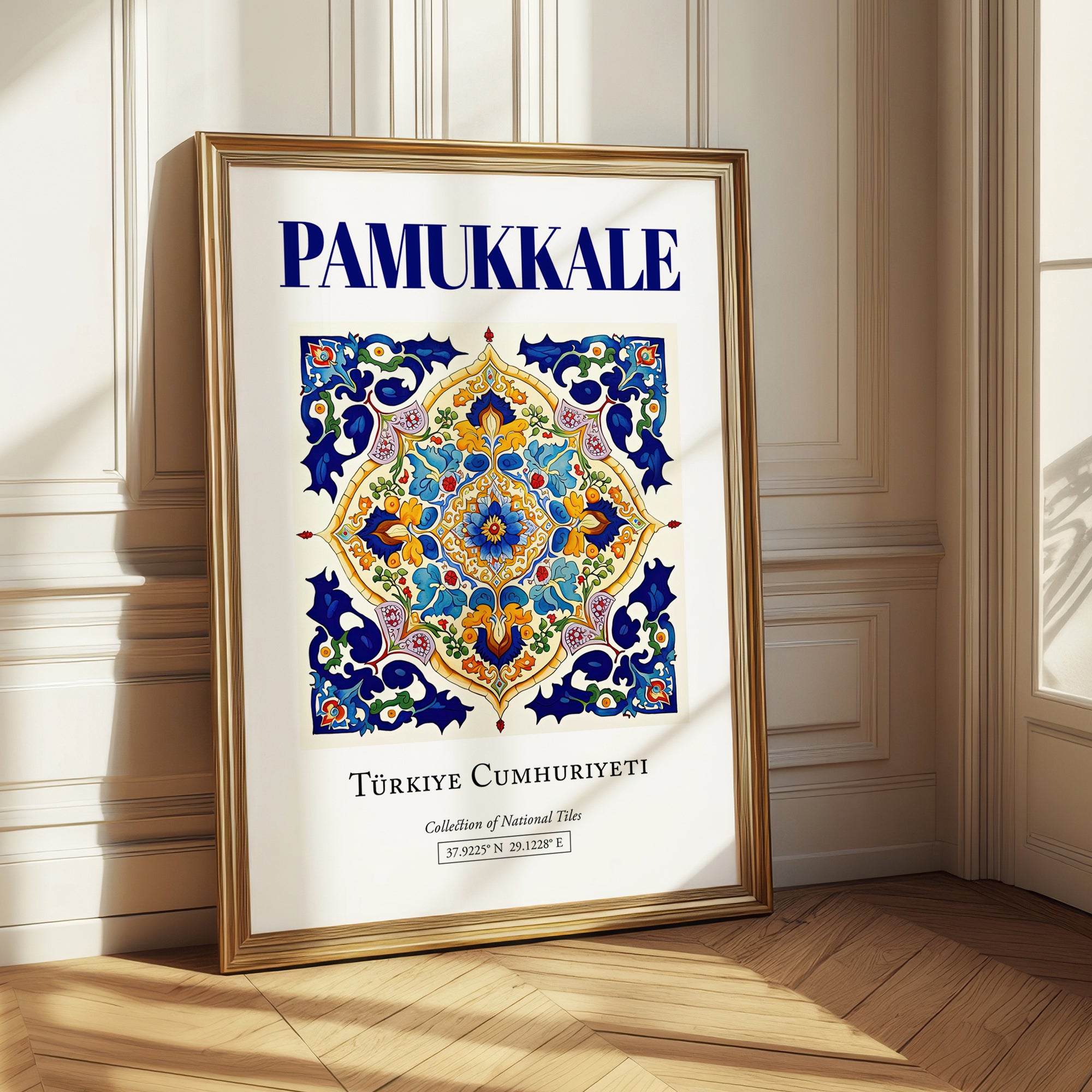 Pamukkale, Turkey – Illustrated Travel Poster, styled in a charming Paris street view