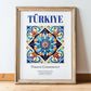 Türkiye, Turkey – Architectural Travel Art, in wooden frame leaning on the floor