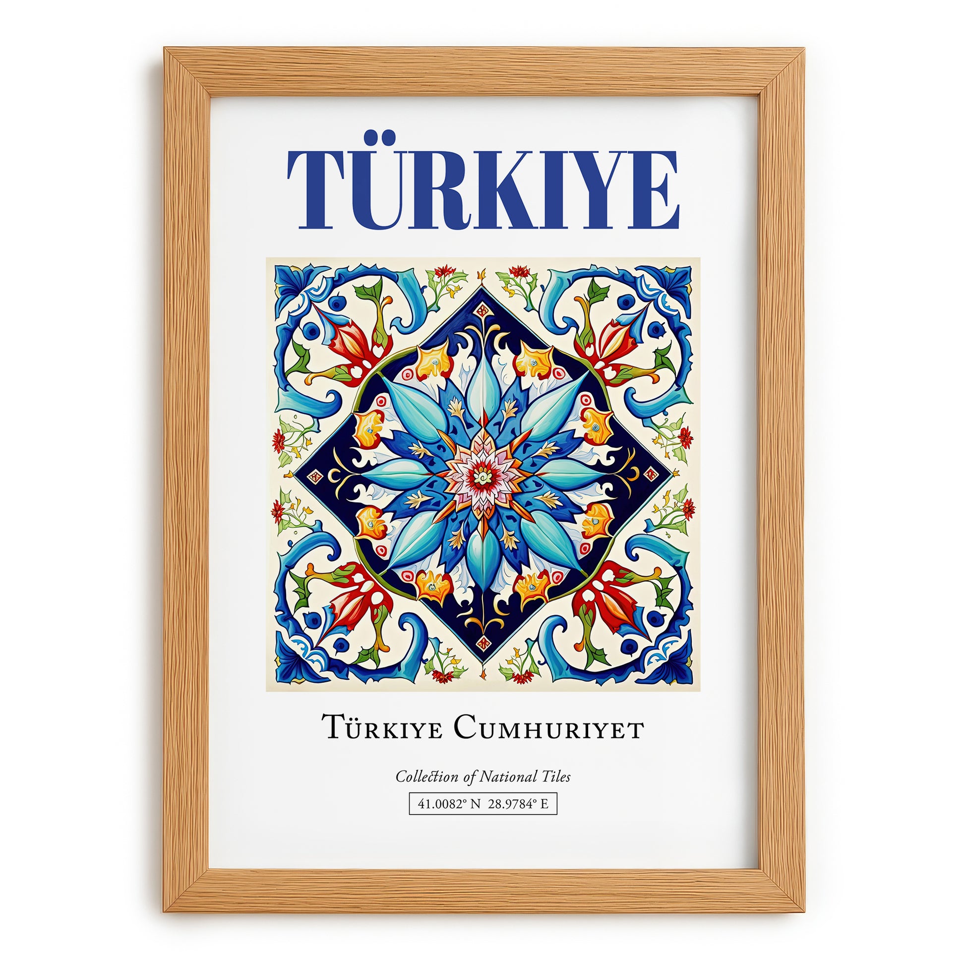 Türkiye, Turkey – Architectural Travel Art, set in oak frame