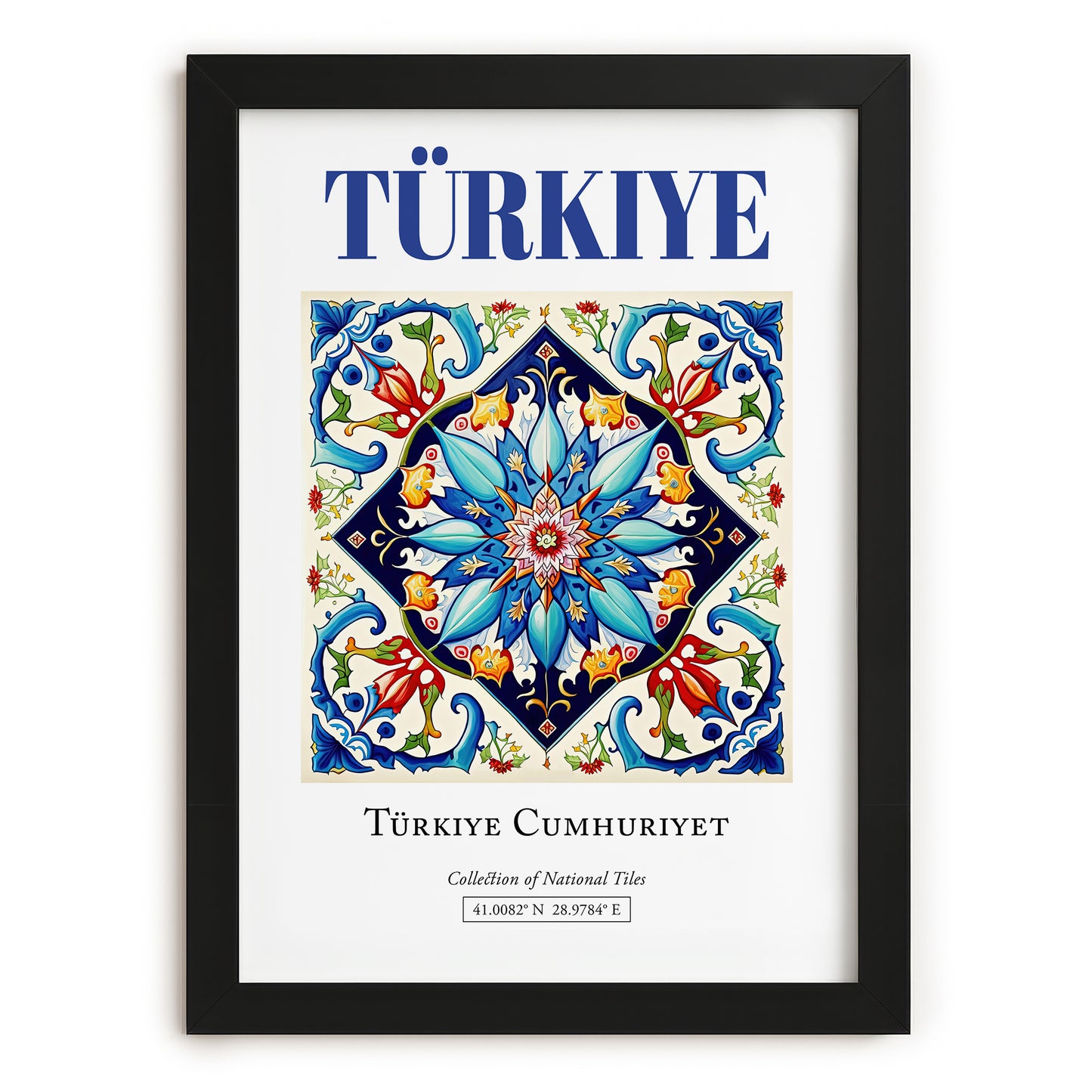 Türkiye, Turkey – Architectural Travel Art, in sleek black frame