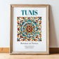 Tunis, Tunisia – Travel Print, in wooden frame leaning on the floor