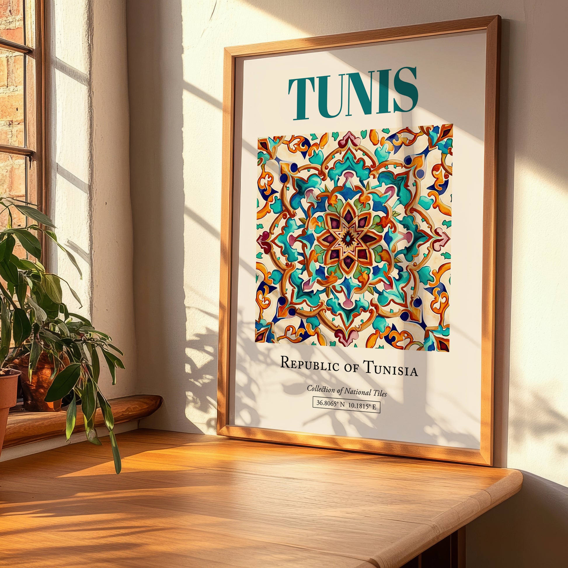 Tunis, Tunisia – Travel Print, clean layout with no caption