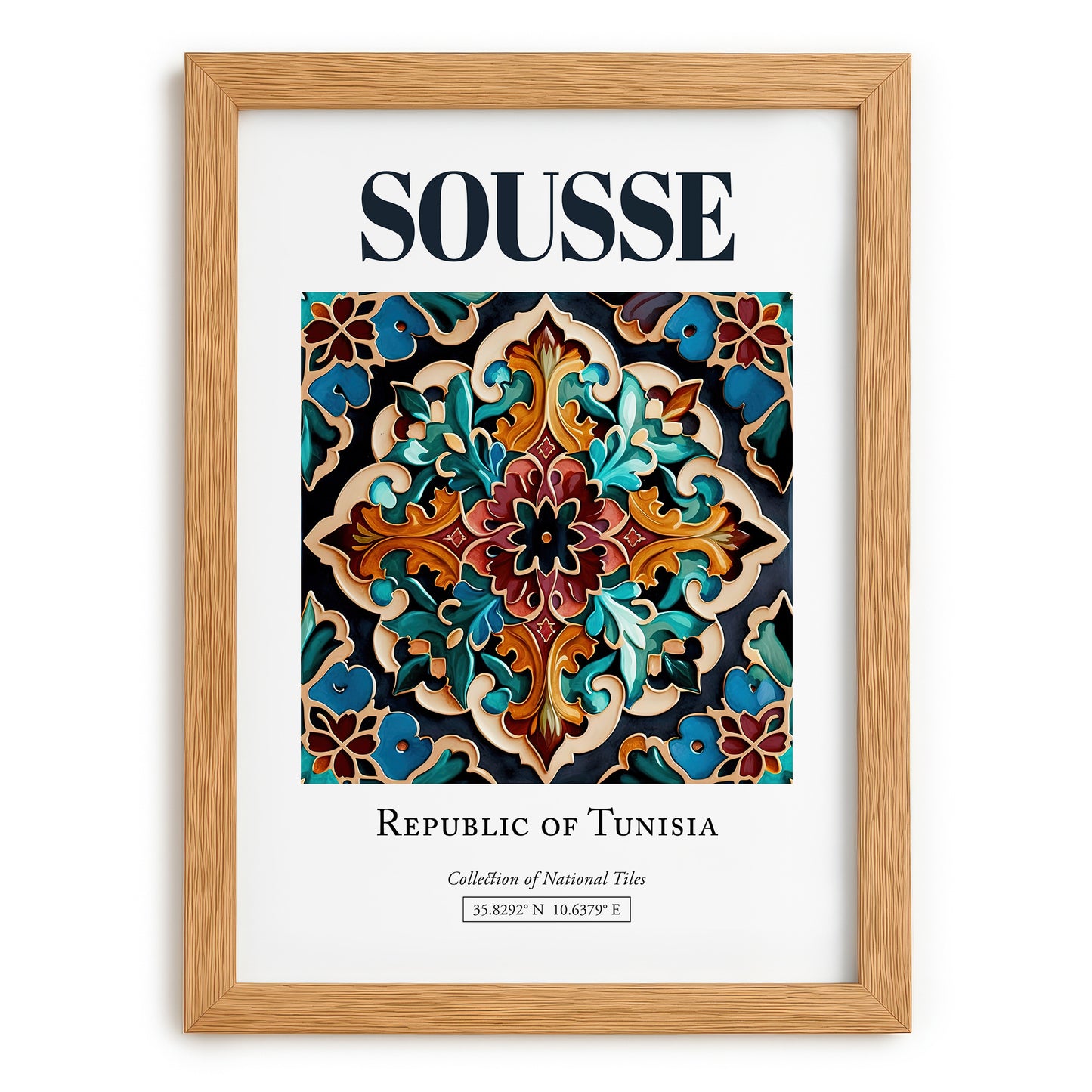 Sousse, Tunisia – Travel Wall Decor, set in oak frame