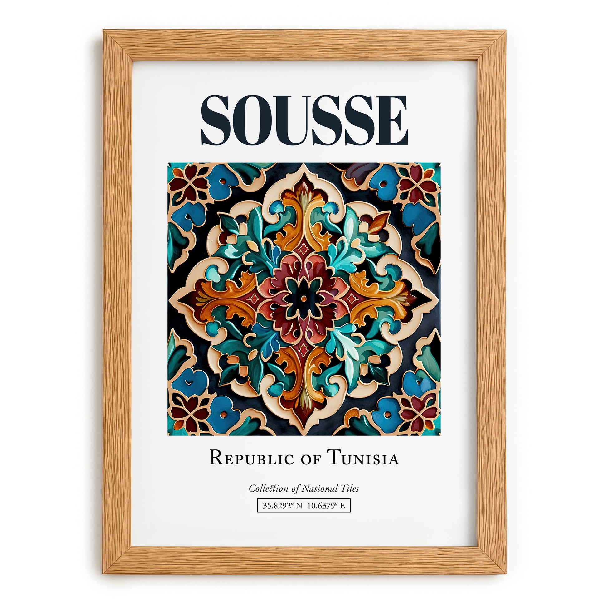 Sousse, Tunisia – Travel Wall Decor, set in oak frame