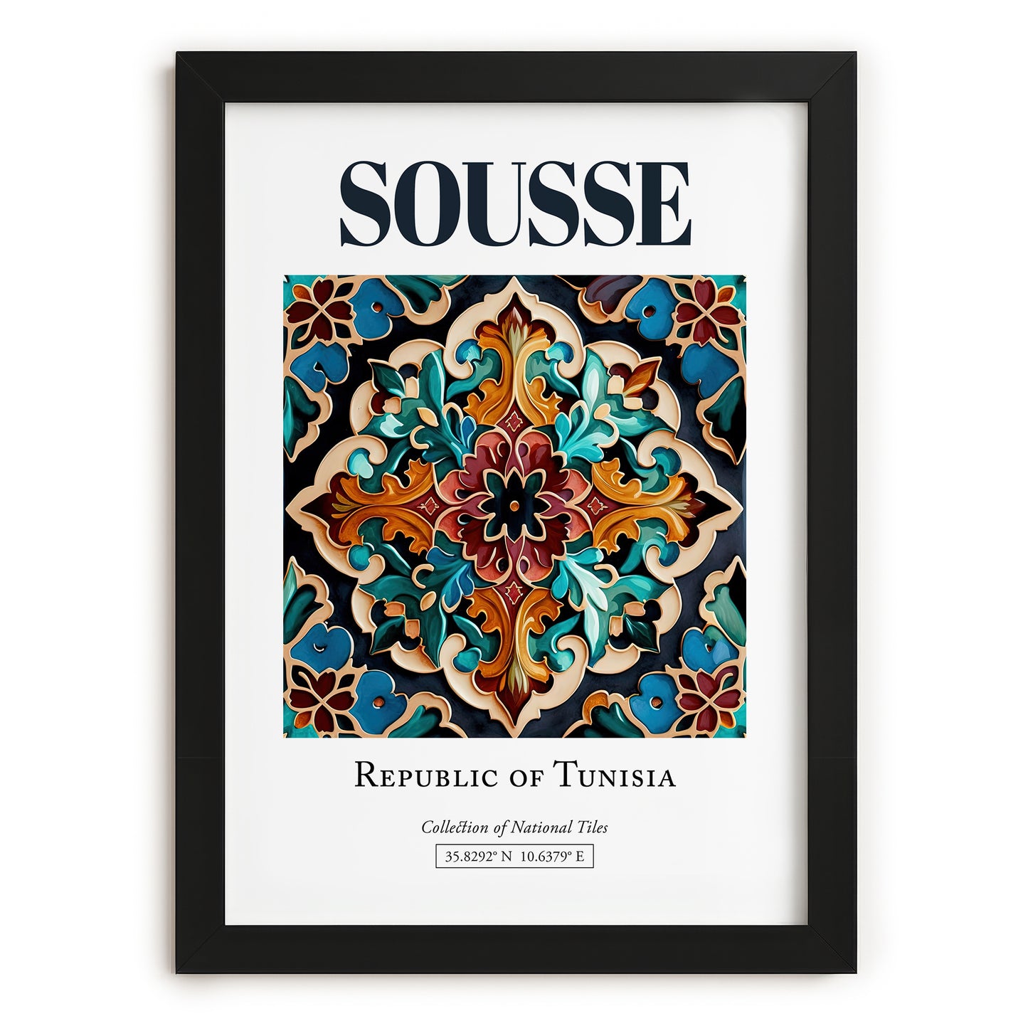 Sousse, Tunisia – Travel Wall Decor, in sleek black frame
