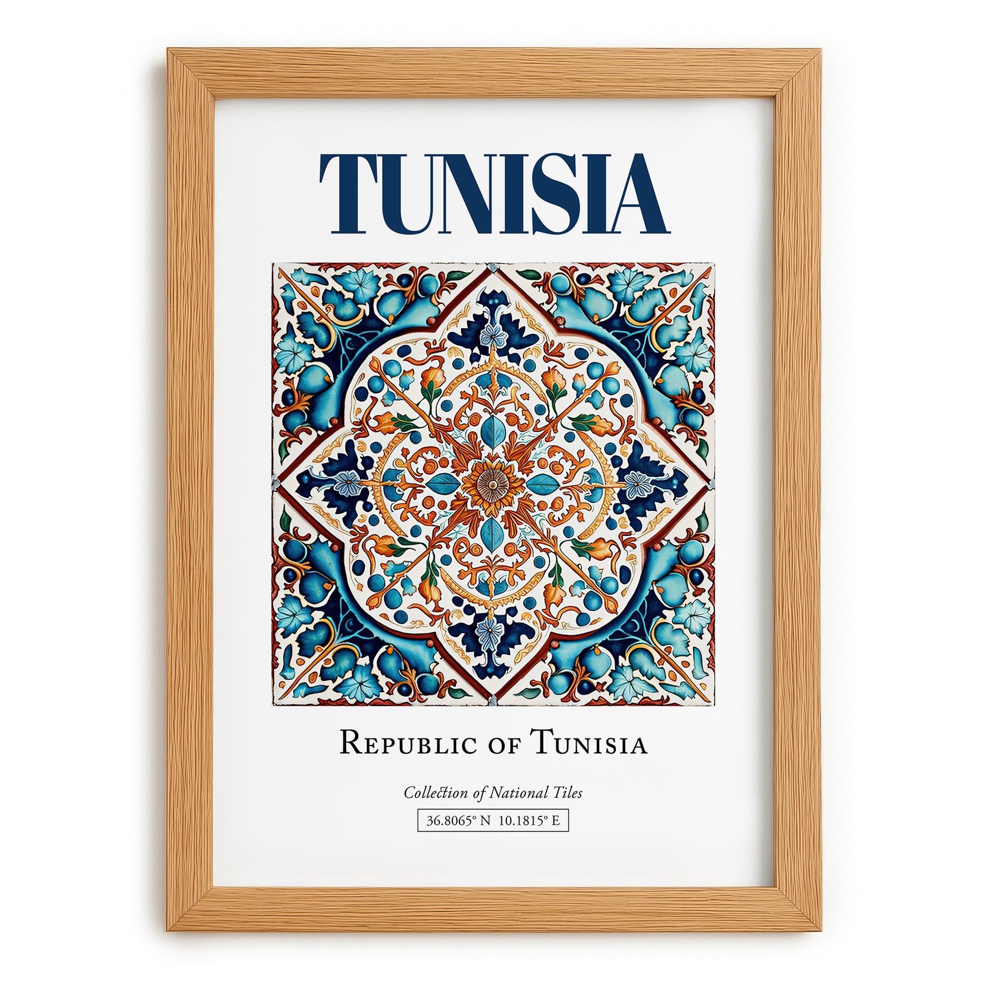 Tunisia, Tunisia – Historic Cities Art Print, set in oak frame