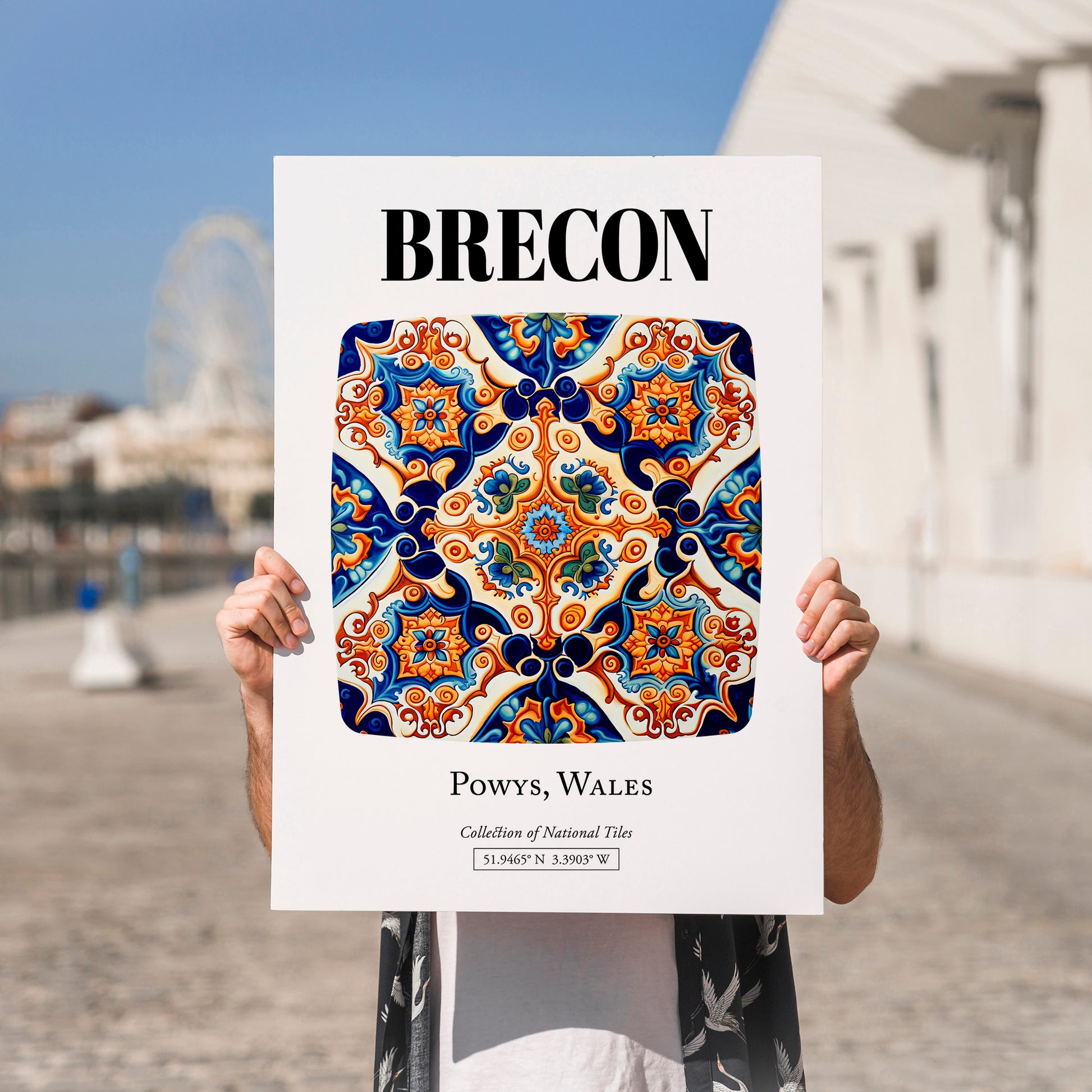 Brecon, Wales – Travel Print, no-text version framed in wood