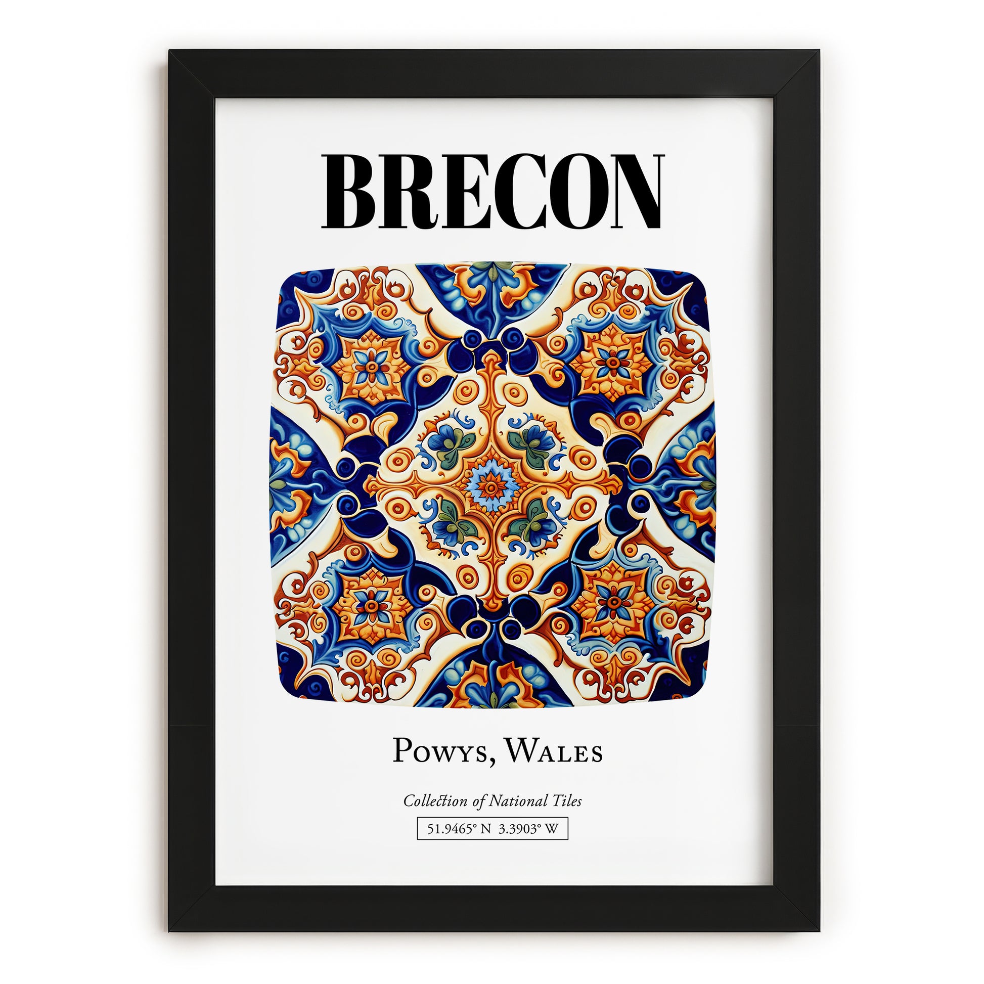 Brecon, Wales – Travel Print, in sleek black frame