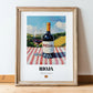 Rioja – Spanish Red Wine, Wine Bar Poster, in wooden frame leaning on the floor