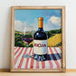 Rioja – Spanish Red Wine, Wine Bar Poster, no-text version framed in wood