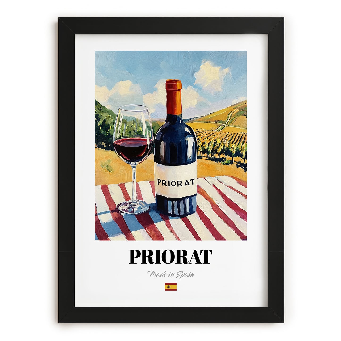Priorat – Spanish Red Wine, Vinoteca Print, in sleek black frame