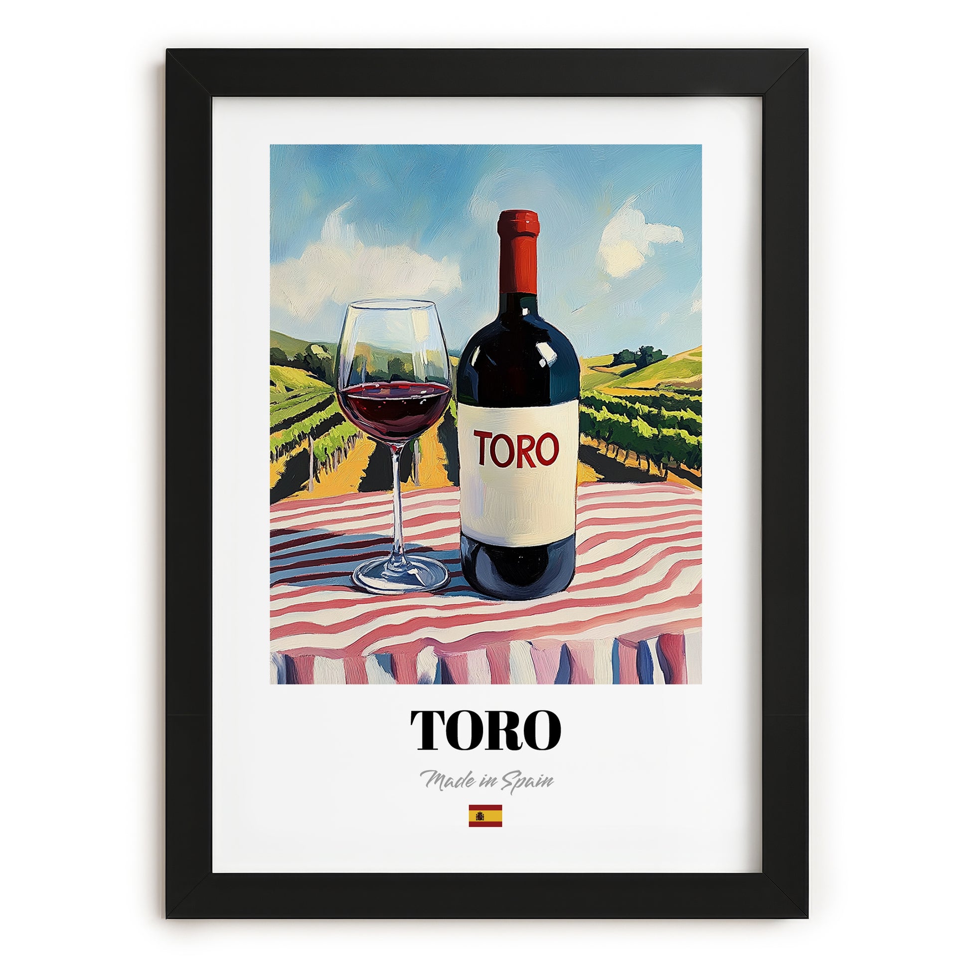 Toro – Spanish Red Wine, Vinoteca Poster, in sleek black frame