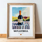 Monastrell – Spanish Red Wine, Vinoteca Painting, in wooden frame leaning on the floor