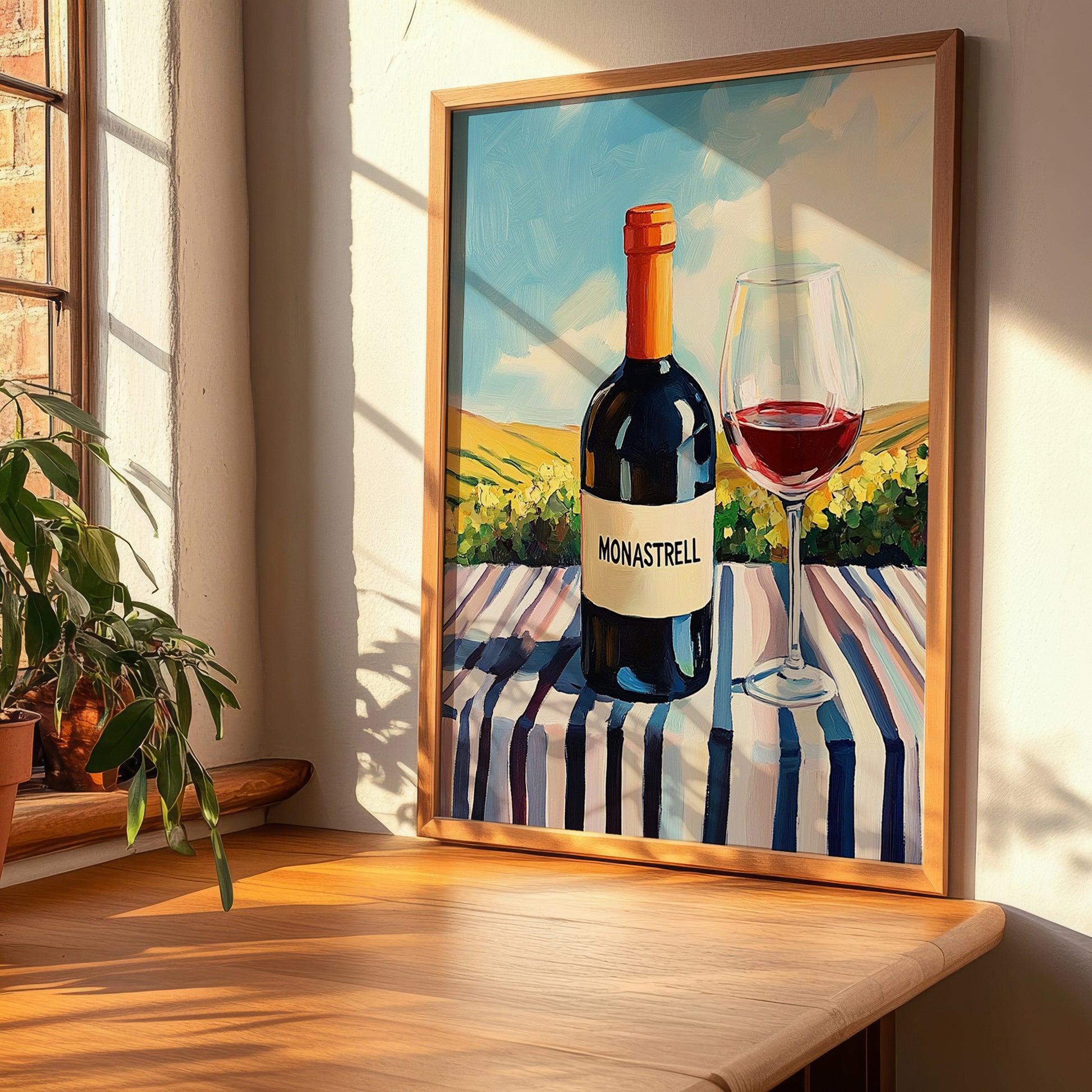 Monastrell – Spanish Red Wine, Vinoteca Painting, clean layout with no caption