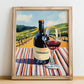 Tempranillo – Spanish Red Wine, Wine Bar Art, no-text version framed in wood