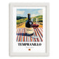 Tempranillo – Spanish Red Wine, Wine Bar Art, placed in minimal white frame
