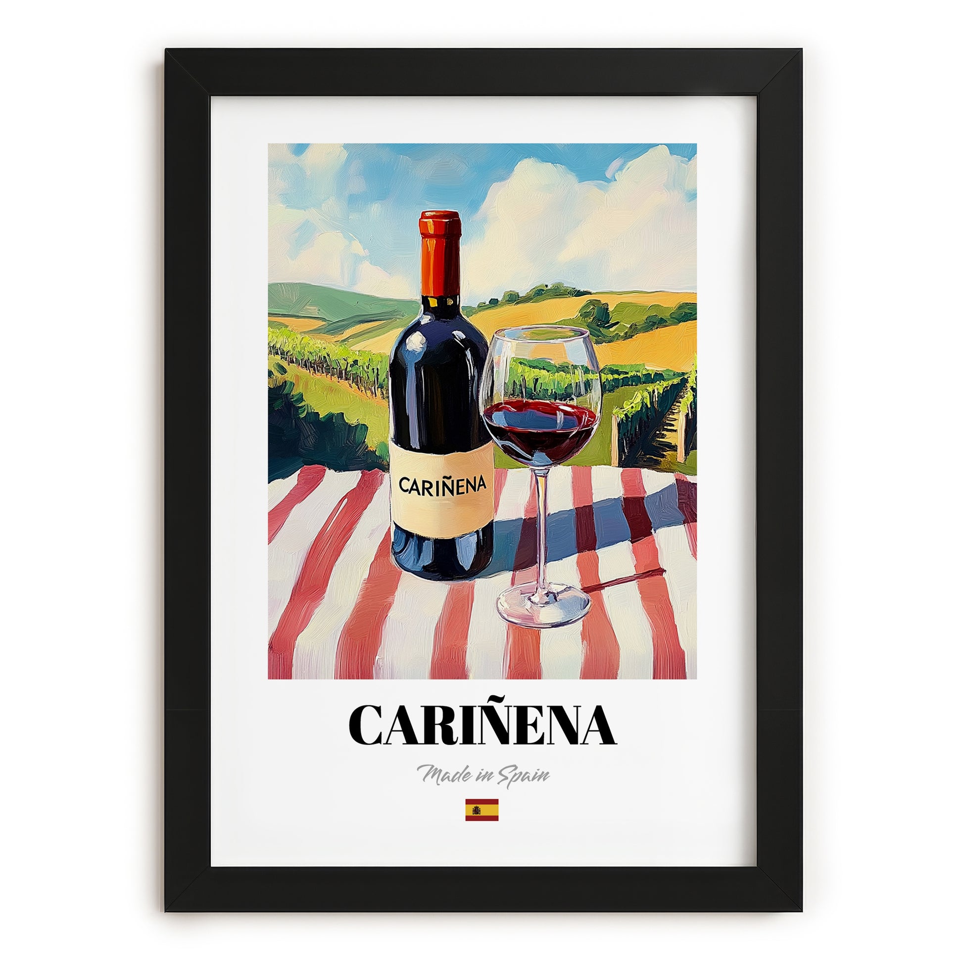 Cariñena – Spanish Red Wine, Vinoteca Poster, in sleek black frame