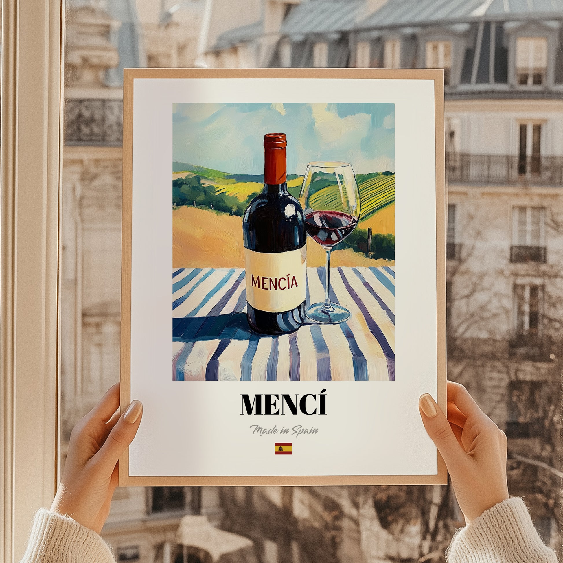Mencí – Spanish Red Wine, Vinoteca Still Life, styled in a charming Paris street view