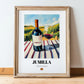 Jumilla – Spanish Red Wine, Wine Bar Poster, in wooden frame leaning on the floor