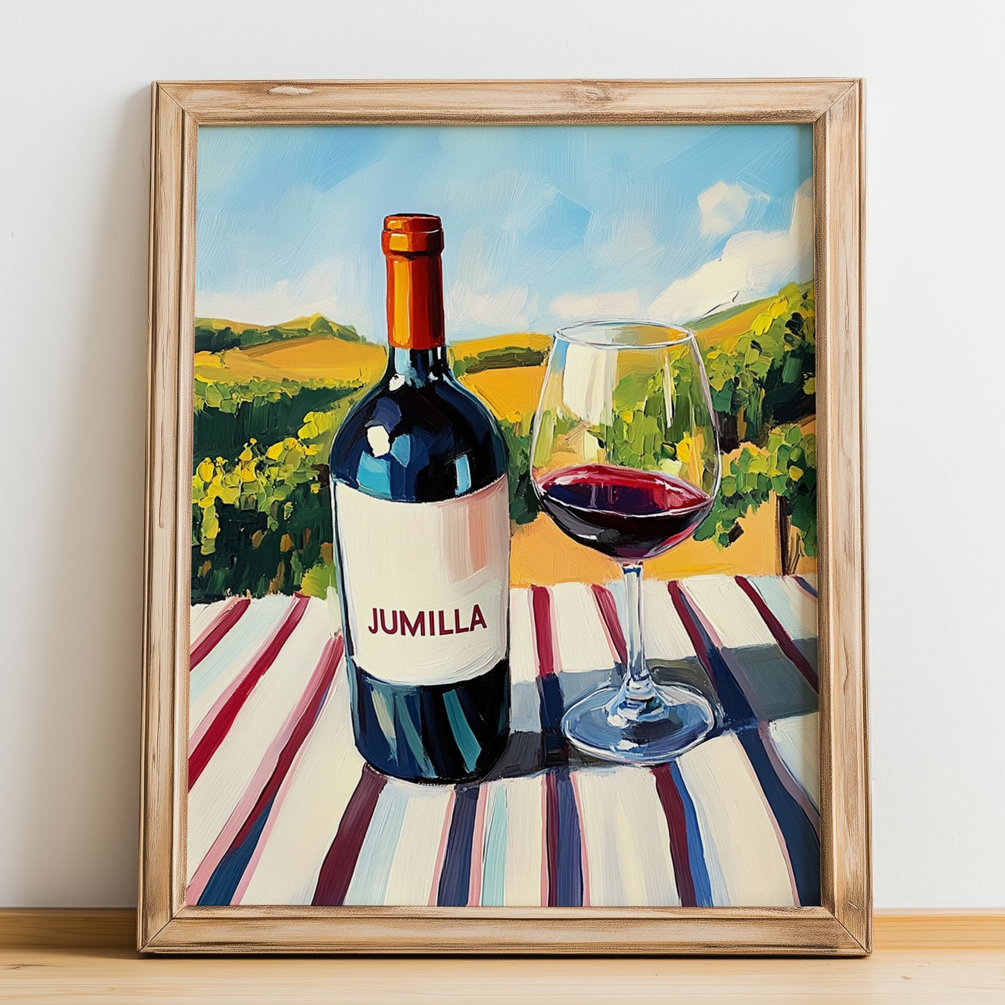 Jumilla – Spanish Red Wine, Wine Bar Poster, no-text version framed in wood