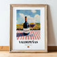 Valdepeñas – Spanish Red Wine, Wine Bar Print, in wooden frame leaning on the floor