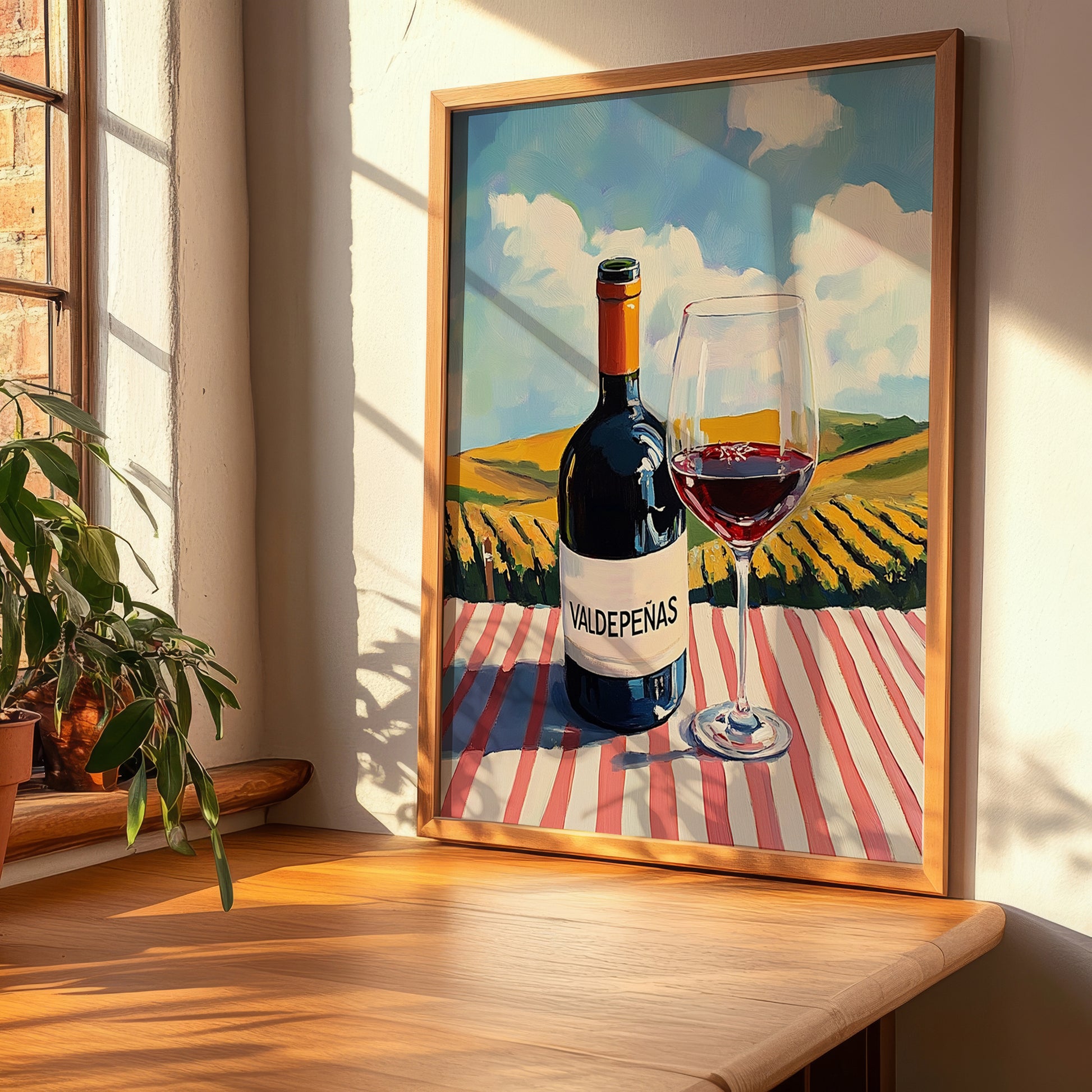 Valdepeñas – Spanish Red Wine, Wine Bar Print, clean layout with no caption