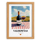 Valdepeñas – Spanish Red Wine, Wine Bar Print, set in oak frame
