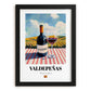Valdepeñas – Spanish Red Wine, Wine Bar Print, in sleek black frame
