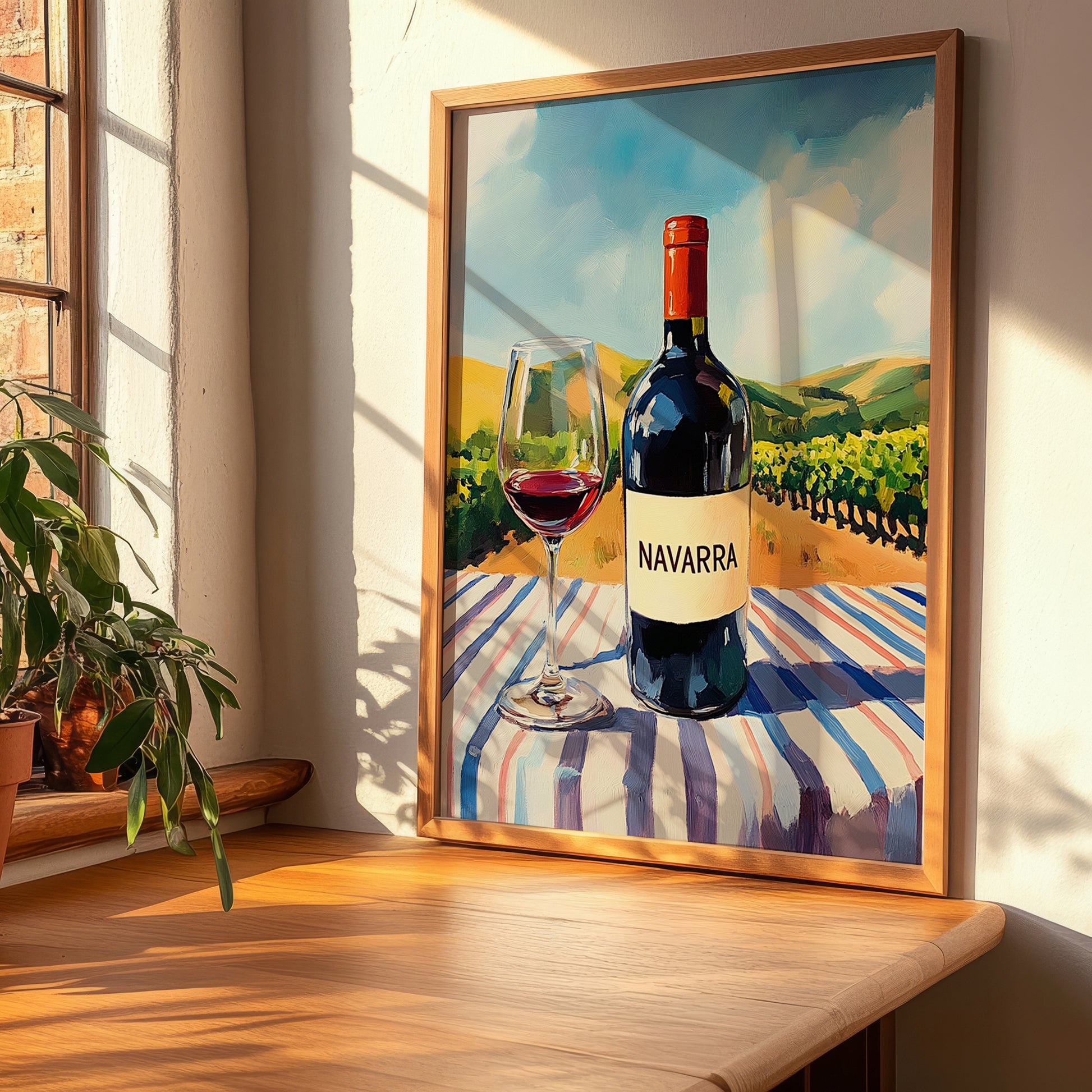 Navarra – Spanish Red Wine, Wine Bar Art, clean layout with no caption