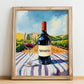 Navarra – Spanish Red Wine, Wine Bar Art, no-text version framed in wood