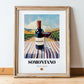 Somontano – Spanish Red Wine, Vineyard Terrace Poster, in wooden frame leaning on the floor