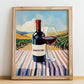 Somontano – Spanish Red Wine, Vineyard Terrace Poster, no-text version framed in wood