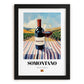 Somontano – Spanish Red Wine, Vineyard Terrace Poster, in sleek black frame