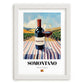 Somontano – Spanish Red Wine, Vineyard Terrace Poster, placed in minimal white frame