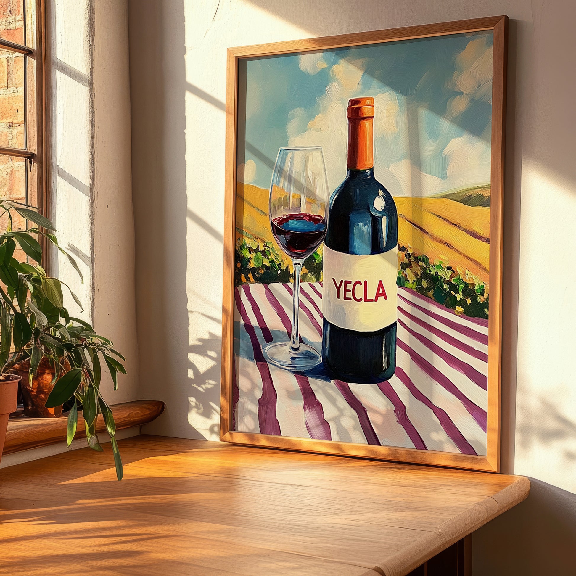 Yecla – Spanish Red Wine, Tasting Room Painting, clean layout with no caption